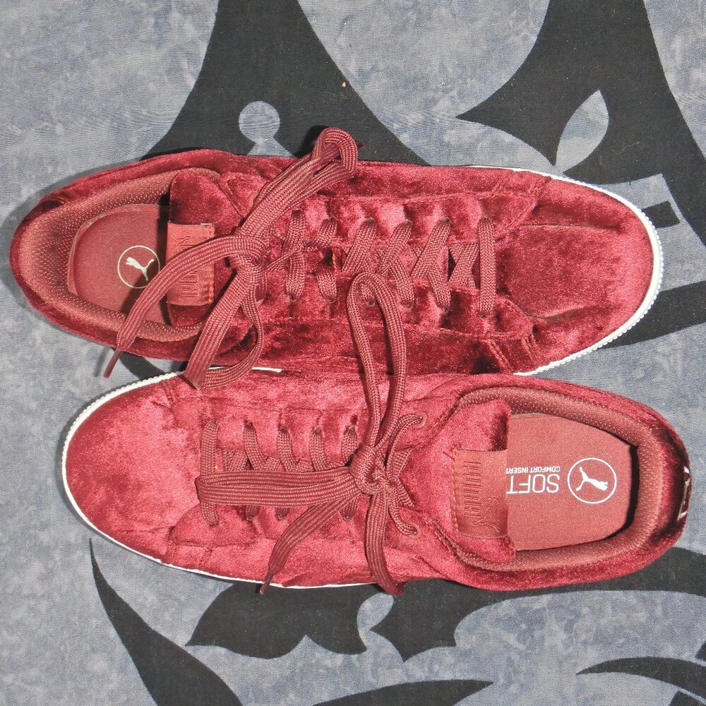 Red Velvet Puma Platform Sneakers - Picture 3 of 13